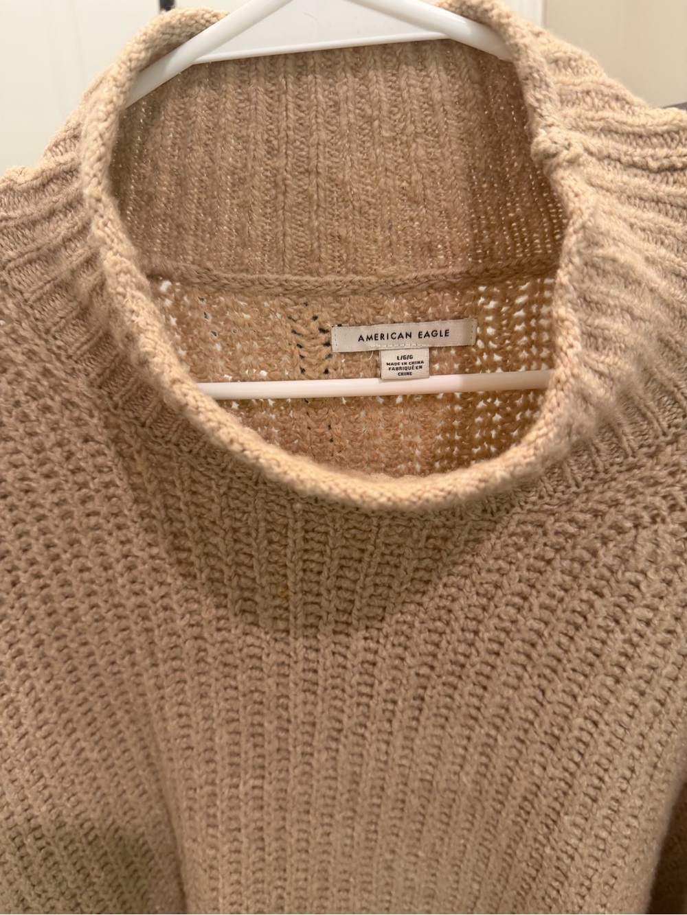 American Eagle Outfitters Beige Turtleneck Knit Sweater - Picture 2 of 3